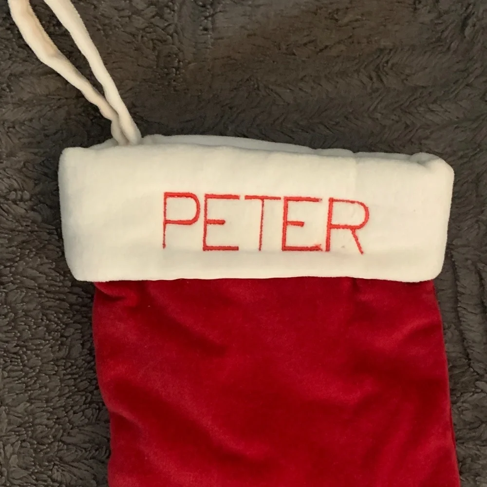West Elm Red and White Holiday Stocking